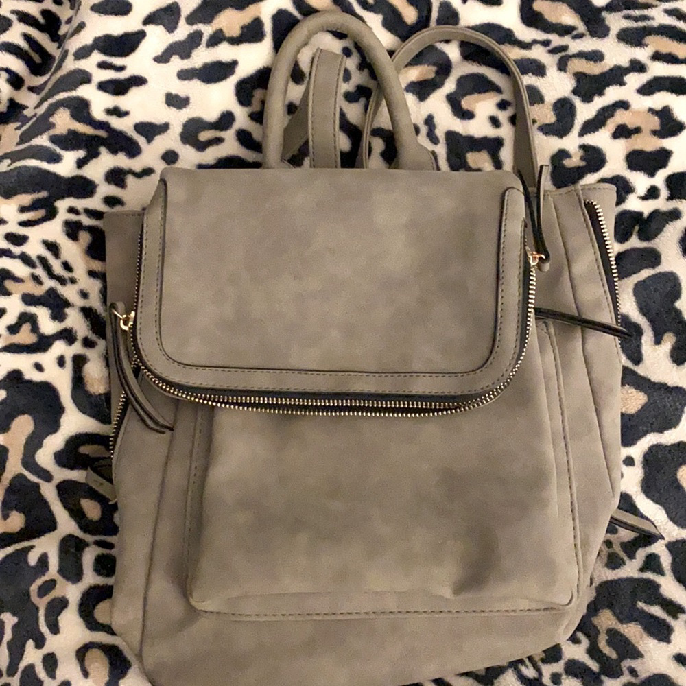 Gray taupe with gold hardware